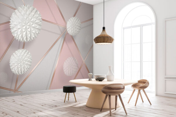 Geometrisches Muster in Weiß und Rosa Geometrisches Muster in Weiß und Rosa