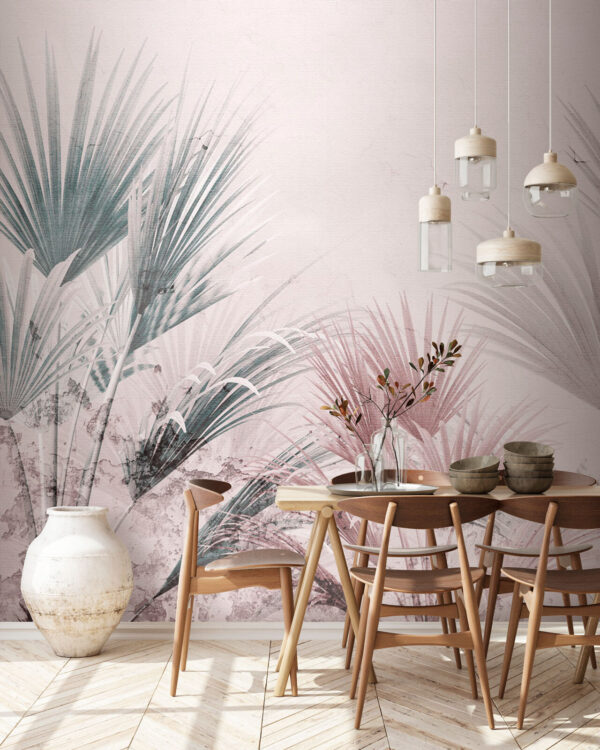 Elegante Palmenblätter auf einem weichen Hintergrund. Elegante Palmenblätter auf einem weichen Hintergrund.