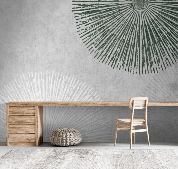Weißes und grünes Kreisdesign Weißes und grünes Kreisdesign