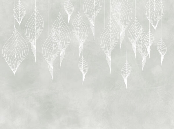 Weiße Linienkunst der Blätter Weiße Linienkunst der Blätter