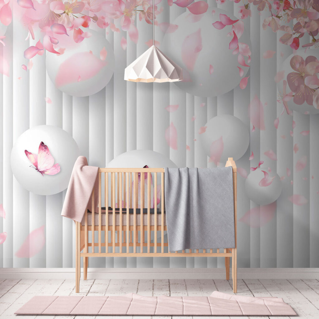 u74222pir1 1024x1024 - Gruppe von weißen Kugeln mit rosa Schmetterlingen darauf - tegory