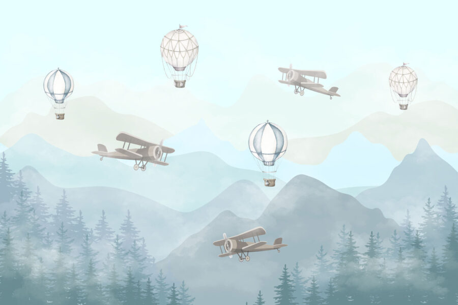Gruppe von Flugzeugen fliegen in den Himmel