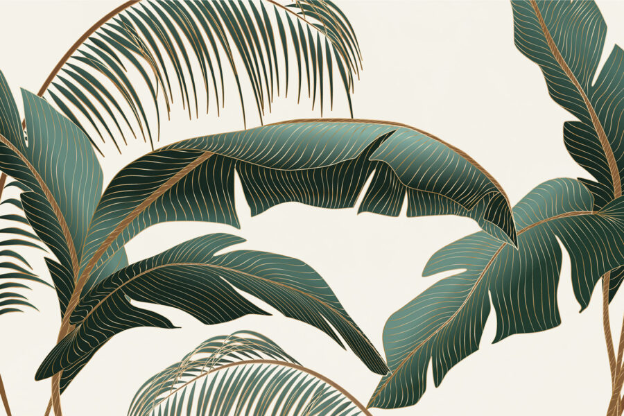 Tropical leaves on a light background Tropical leaves on a light background
