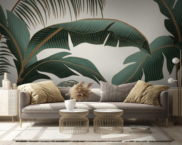 Tropical leaves on a light background Tropical leaves on a light background