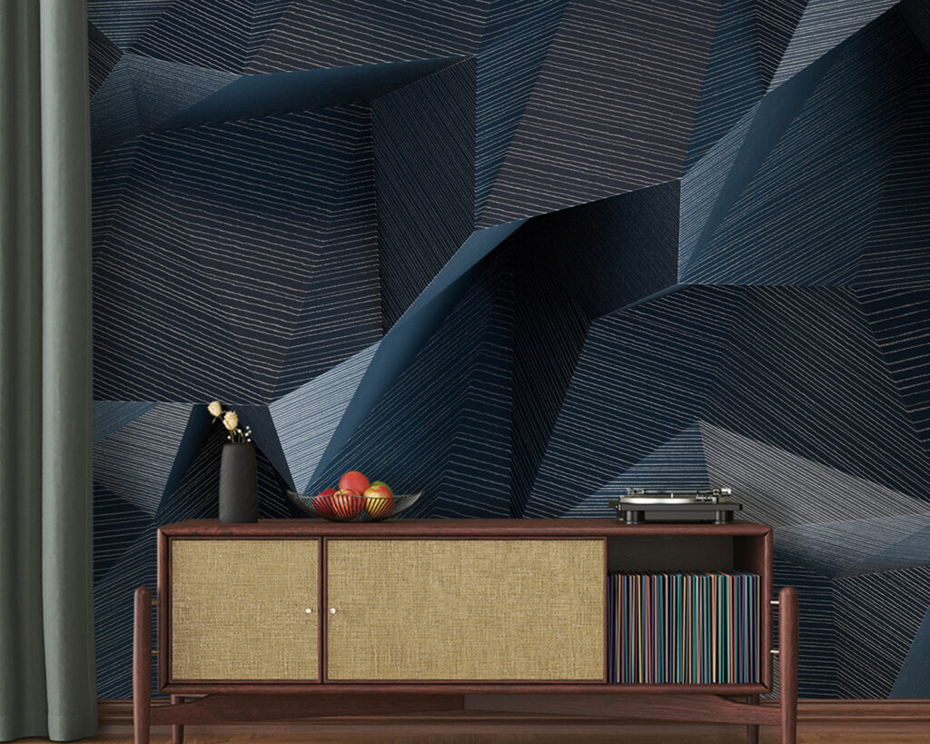 Geometric waves in shades of blue Geometric waves in shades of blue