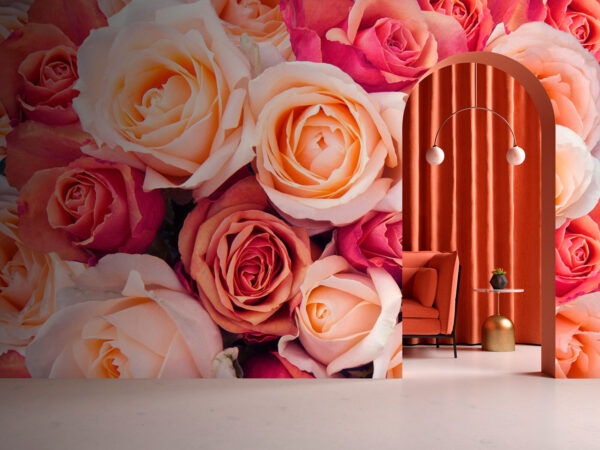 Gruppe von rosa und weißen Rosen Gruppe von rosa und weißen Rosen