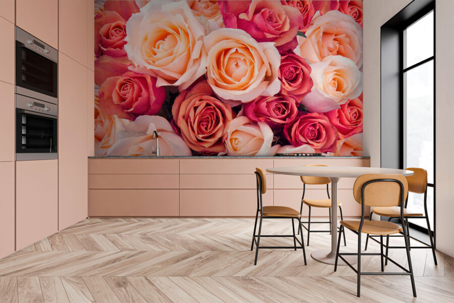 Gruppe von rosa und weißen Rosen Gruppe von rosa und weißen Rosen