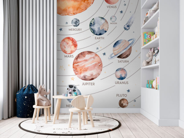 Aquarell von Planeten und Sternen Aquarell von Planeten und Sternen