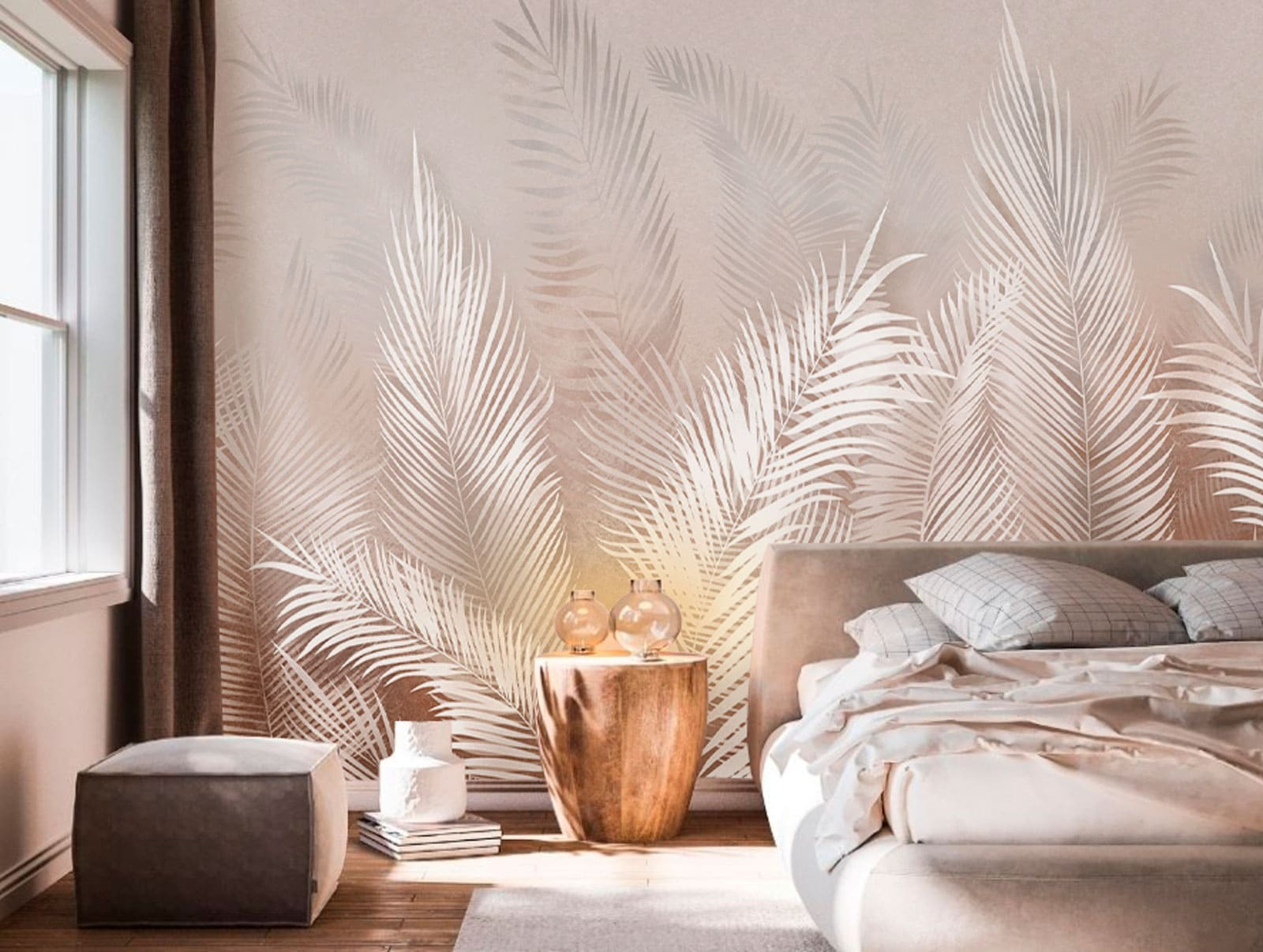 White feathers on a grey background