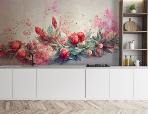 Malerei von Blumen und Blättern Malerei von Blumen und Blättern