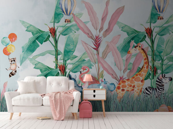 Fototapeten Fototapeten Gruppe von Tieren auf einem Feld (Artikelnummer: u74711)