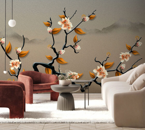 Ein Baumzweig mit Blumen und Blättern u74803pih2m 600x539 - Ein Baumzweig mit Blumen und Blättern - tegory
