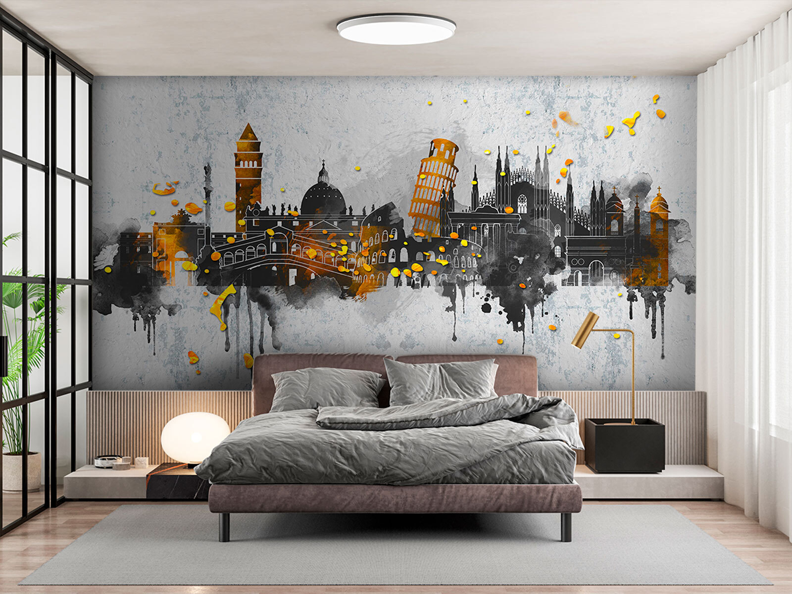 Painting of a city Painting of a city