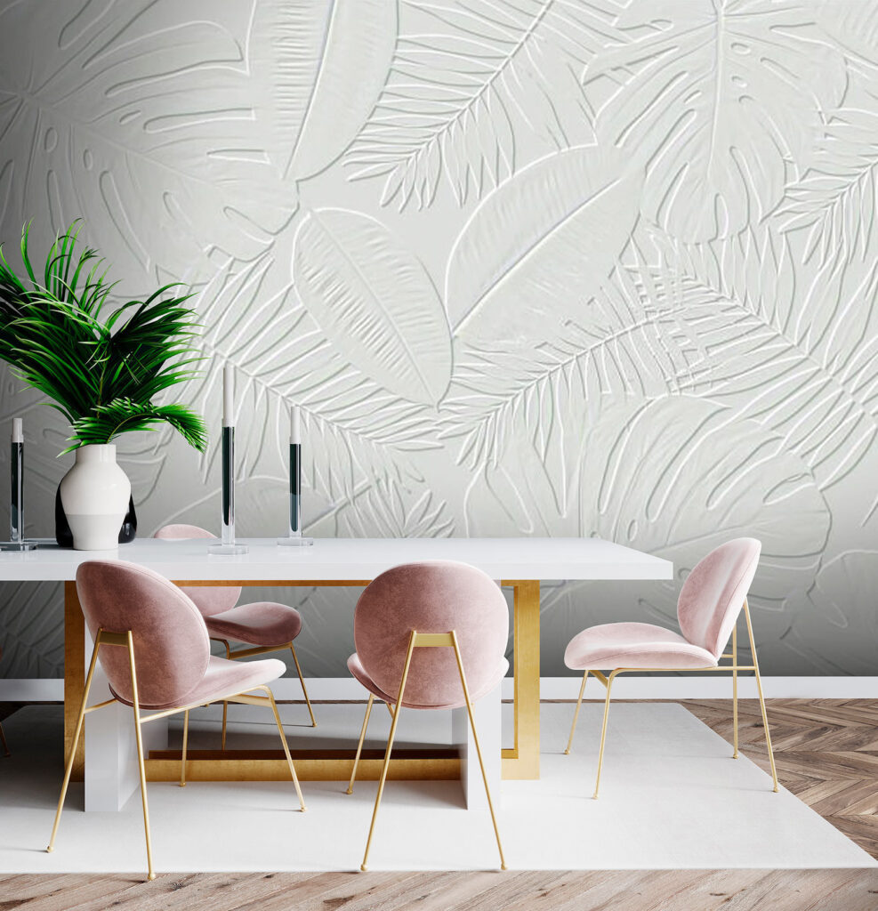 White background with leaves