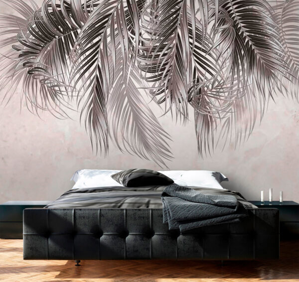 Elegante Palmenblätter auf hellem Hintergrund Elegante Palmenblätter auf hellem Hintergrund