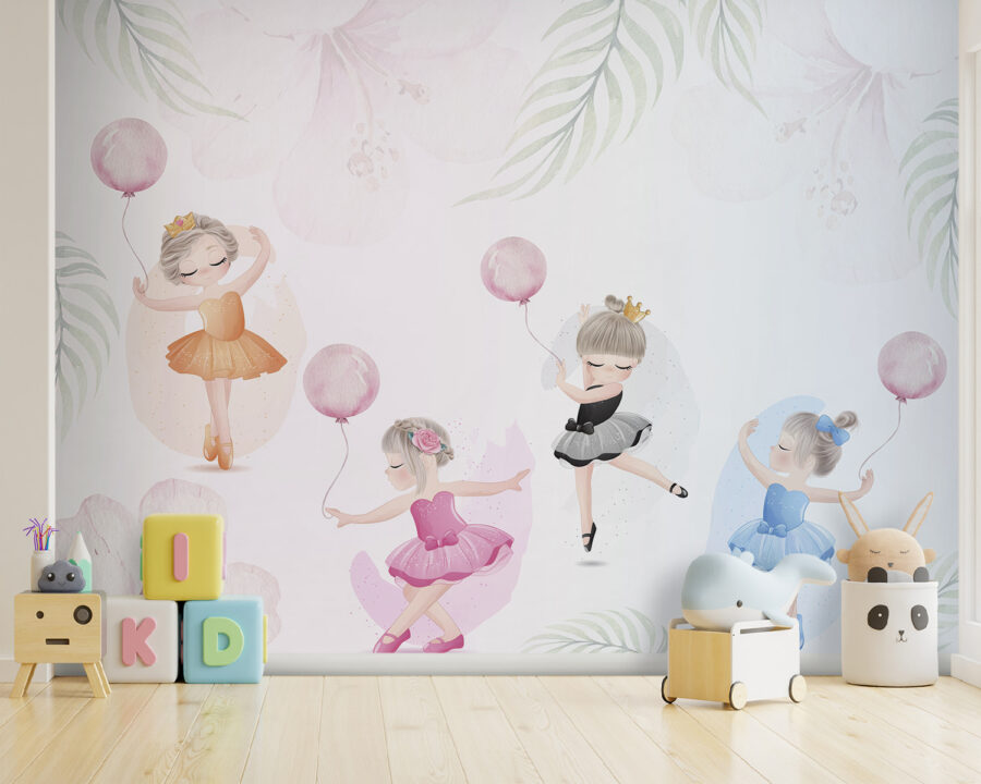 Gruppe von Mädchen in Tutu-Kleidern