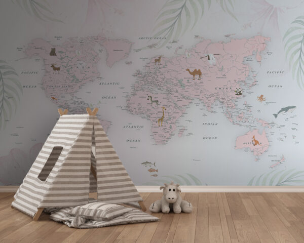 Karte der Welt mit Tieren Karte der Welt mit Tieren