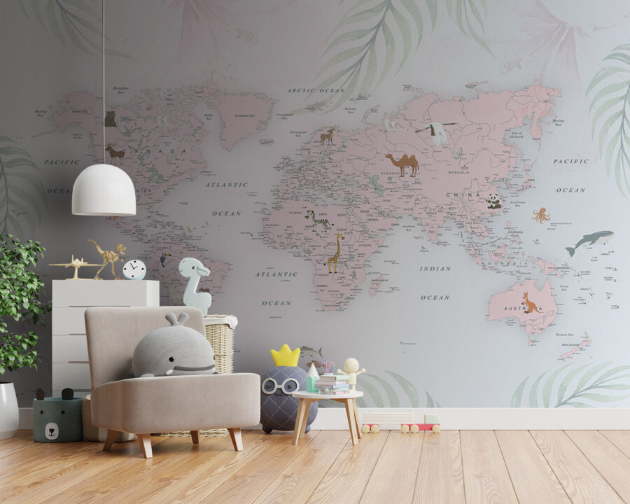 Karte der Welt mit Tieren Karte der Welt mit Tieren