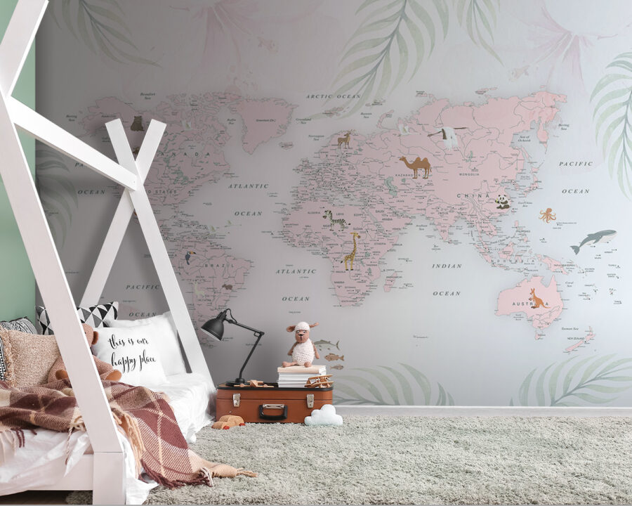 Karte der Welt mit Tieren Karte der Welt mit Tieren