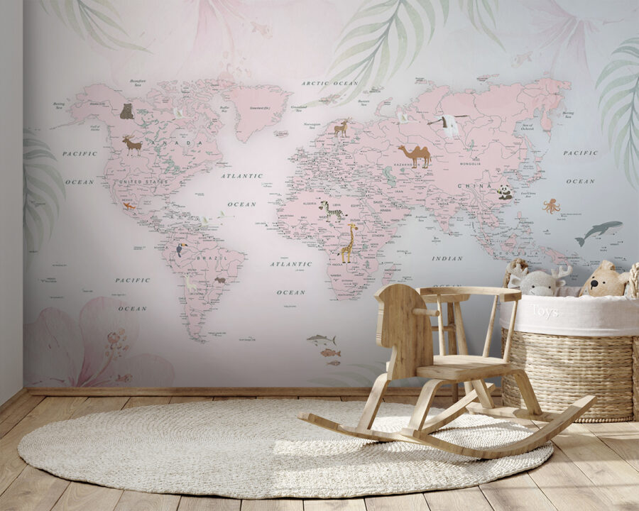 Karte der Welt mit Tieren Karte der Welt mit Tieren