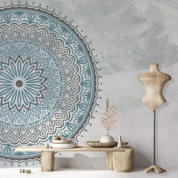 Ein blaues und graues Mandala Ein blaues und graues Mandala