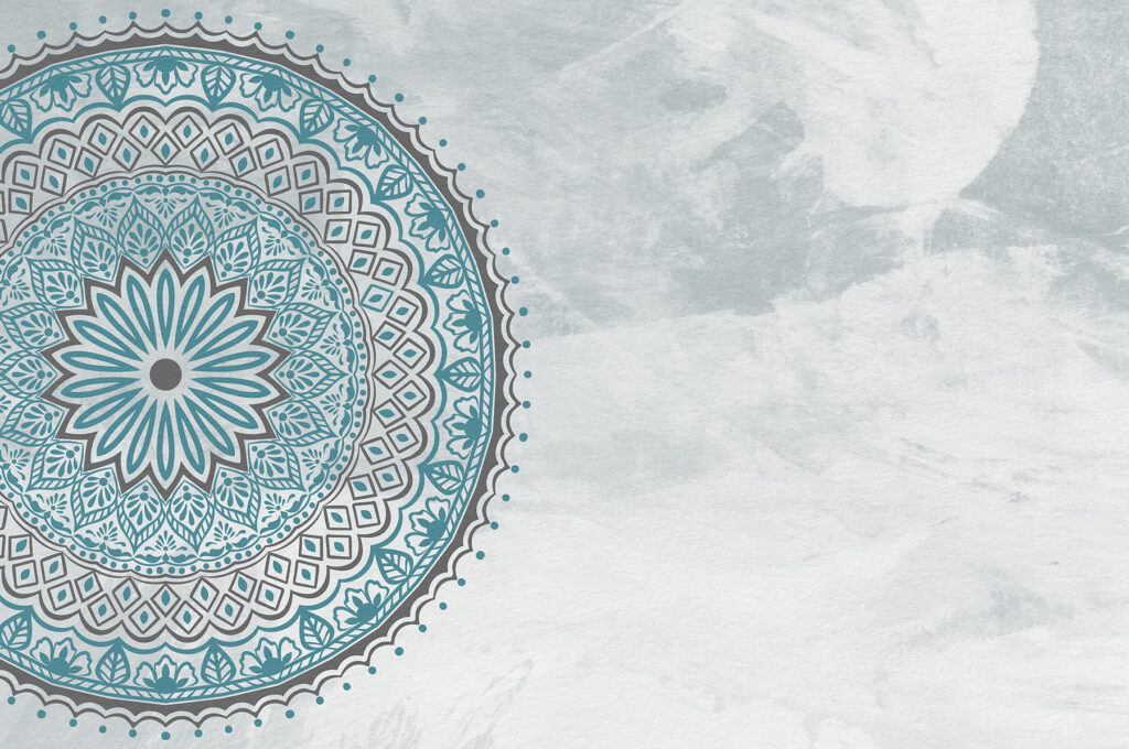 Ein blaues und graues Mandala Ein blaues und graues Mandala