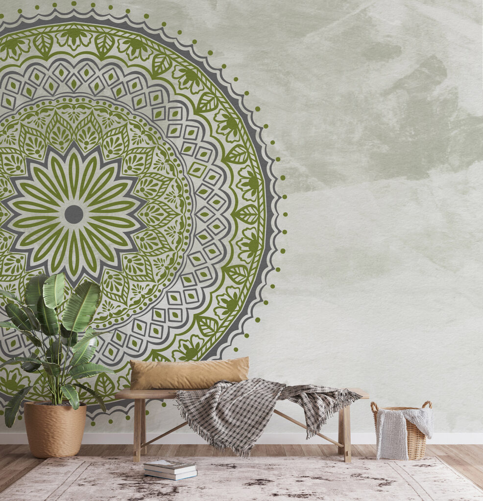 A circular pattern on a white surface