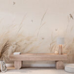 Fototapeten Ein Vogel in einem Grasfeld