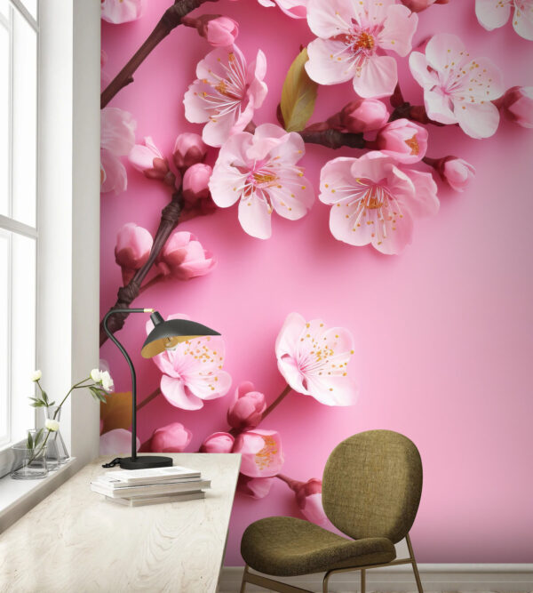 Gruppe von rosa Blumen auf einem rosa Hintergrund Gruppe von rosa Blumen auf einem rosa Hintergrund