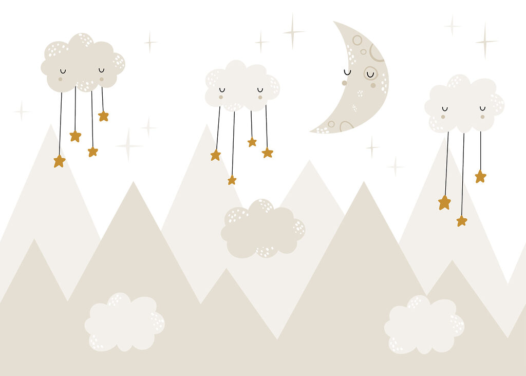 Ein Mond und Wolken am Himmel Ein Mond und Wolken am Himmel