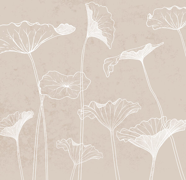 Eine weiße Linienzeichnung von Blumen Eine weiße Linienzeichnung von Blumen