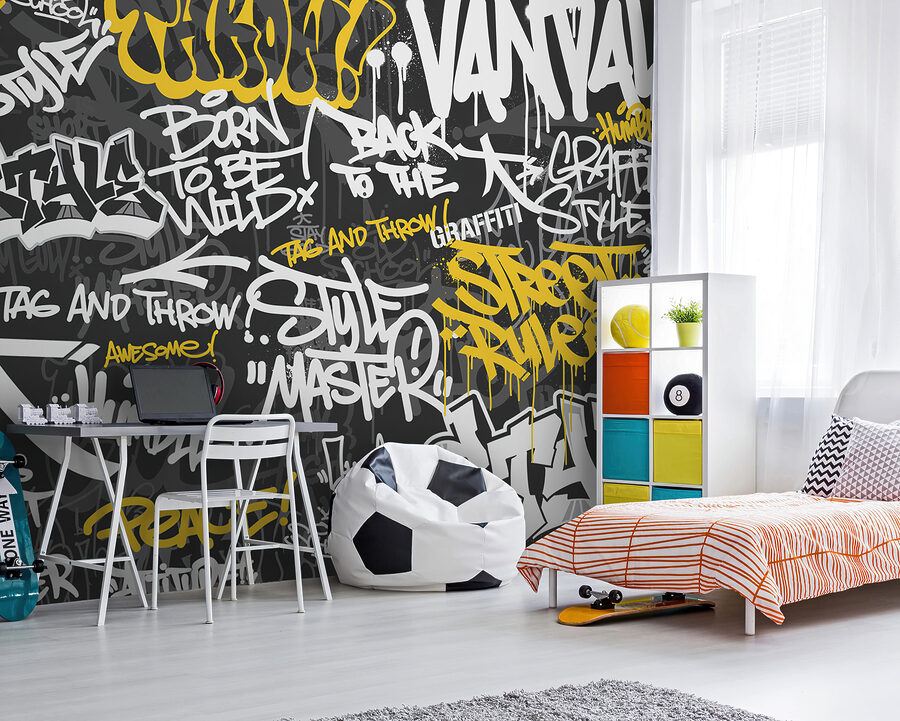 Ein schwarz-gelbes Graffiti Ein schwarz-gelbes Graffiti