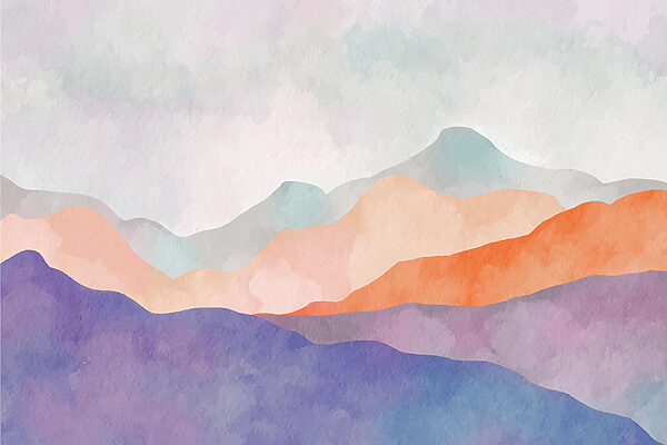 Ein Aquarell mit Bergen Ein Aquarell mit Bergen