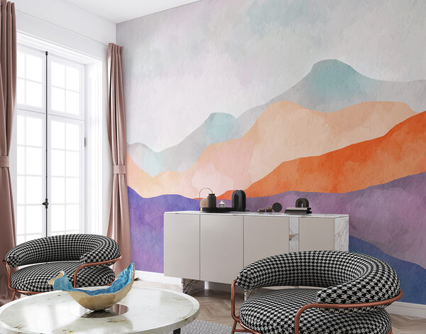 Ein Aquarell mit Bergen Ein Aquarell mit Bergen