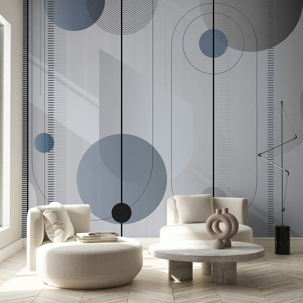 A grey and black circles and lines