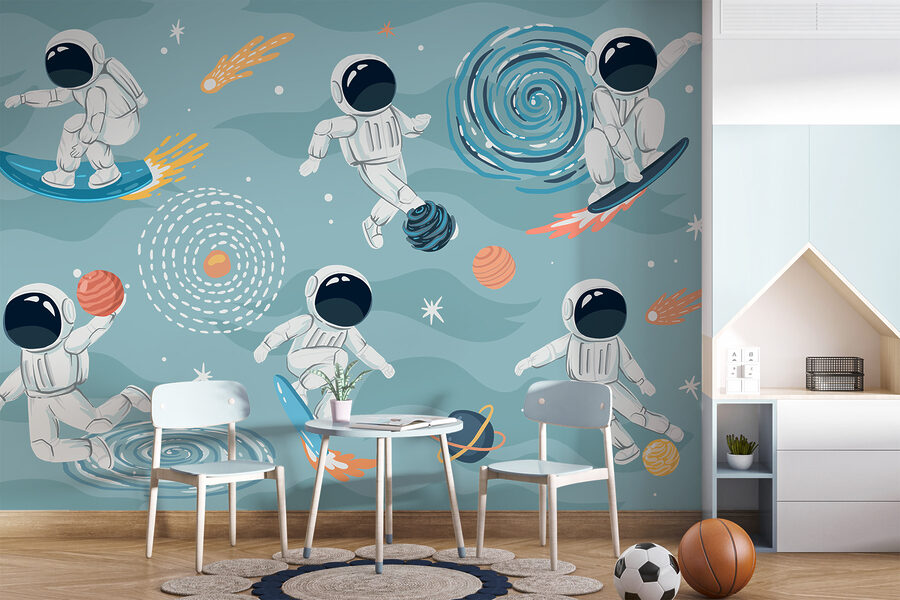 Eine Gruppe von Astronauten im Weltraum