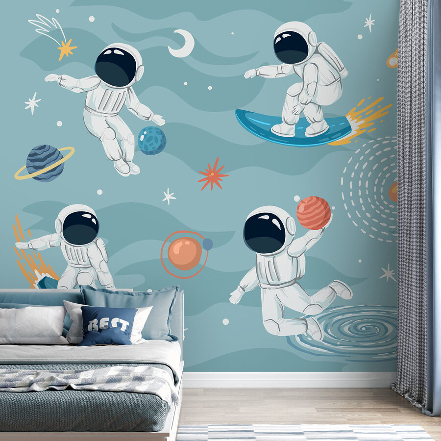 Eine Gruppe von Astronauten im Weltraum