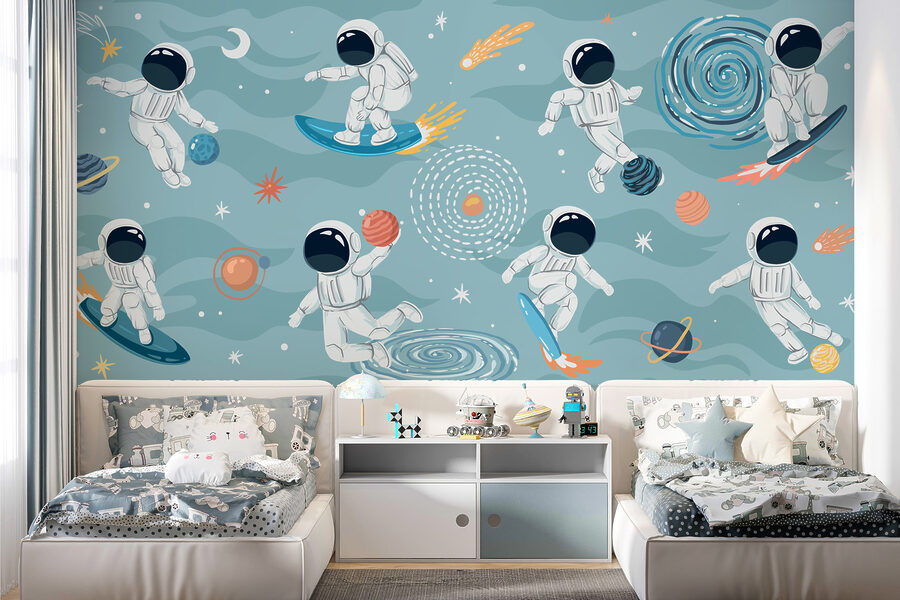 Eine Gruppe von Astronauten im Weltraum