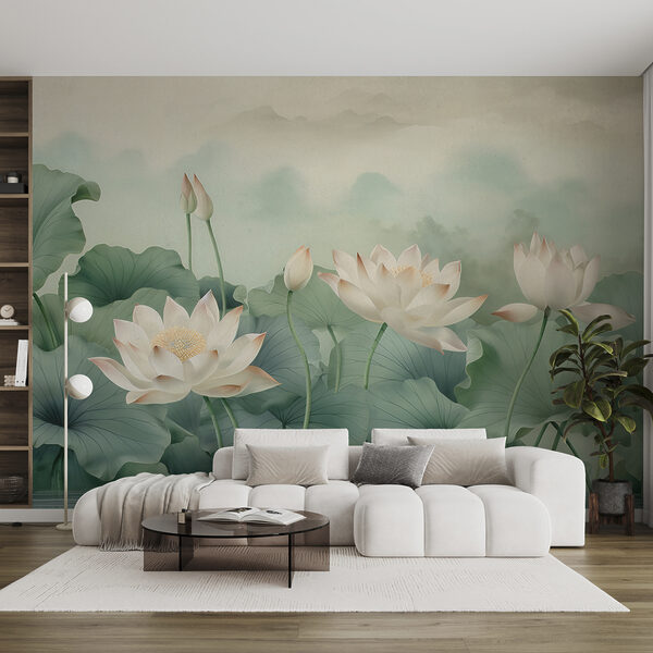 Ein Gemälde mit Blumen und Blättern Ein Gemälde mit Blumen und Blättern