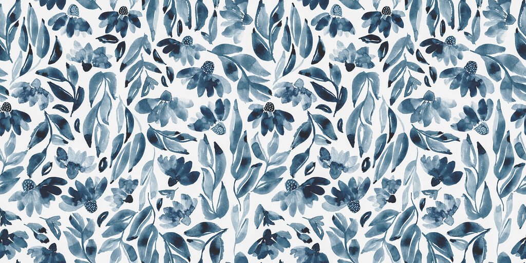 Ein Muster aus Blumen und Blättern Ein Muster aus Blumen und Blättern