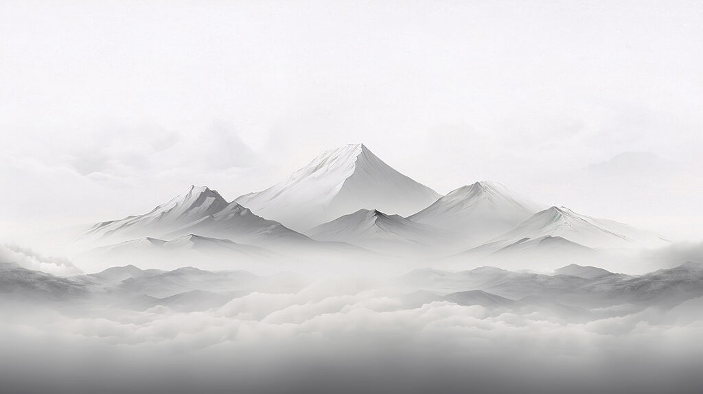 Eine Bergkette mit Wolken Eine Bergkette mit Wolken