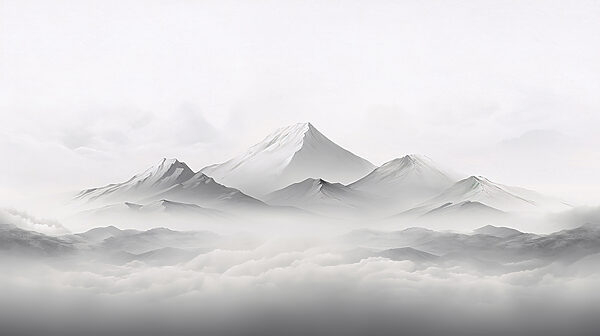 Eine Bergkette mit Wolken Eine Bergkette mit Wolken