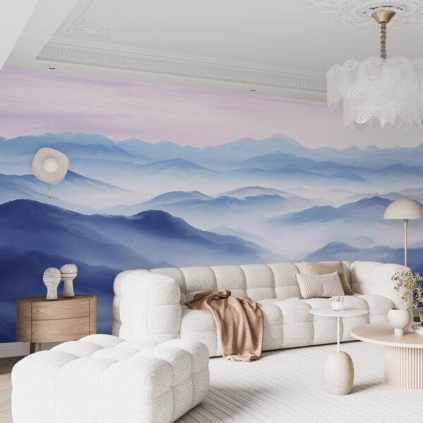 Eine Landschaft mit Bergen und Nebel Eine Landschaft mit Bergen und Nebel