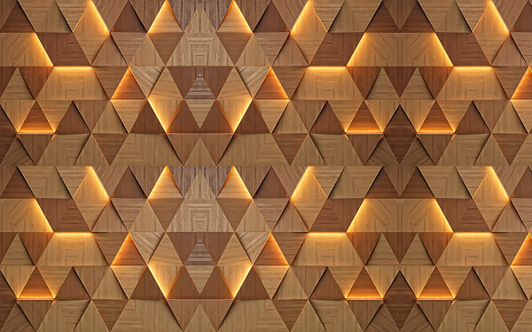 A wall with a pattern of triangles A wall with a pattern of triangles