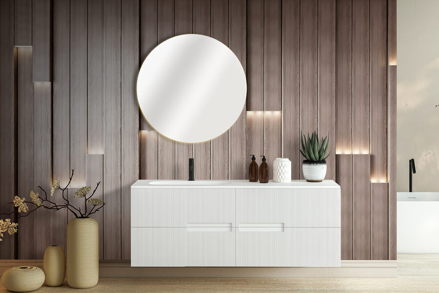 Eine Wand mit eingeschalteten Lichtern Eine Wand mit eingeschalteten Lichtern