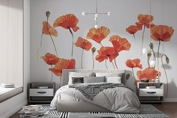 Eine Gruppe orangefarbener Blumen Eine Gruppe orangefarbener Blumen