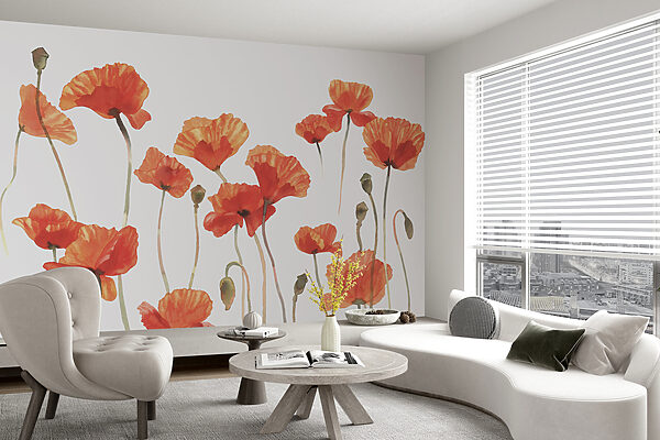 Eine Gruppe orangefarbener Blumen Eine Gruppe orangefarbener Blumen