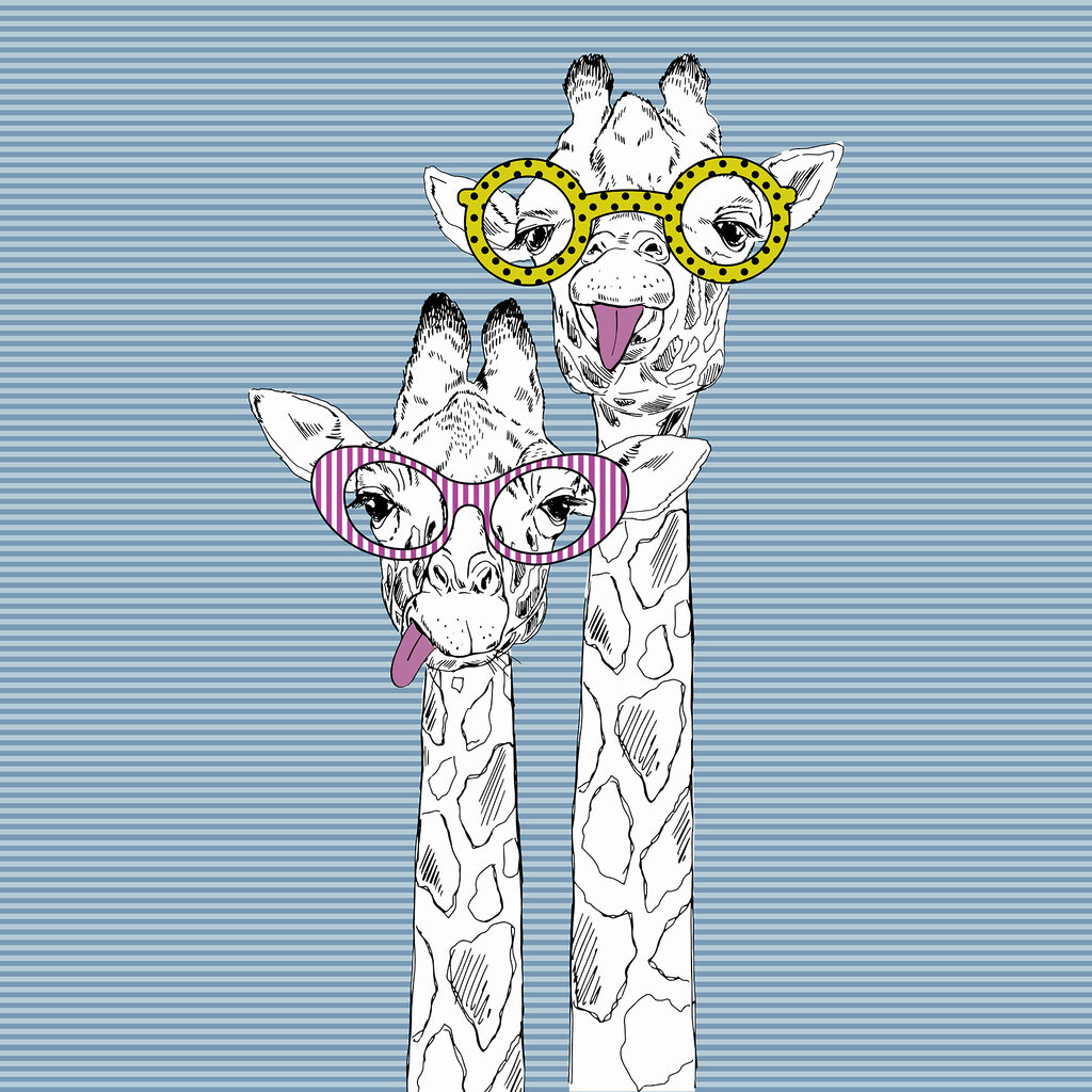 Eine Giraffe mit Brille Eine Giraffe mit Brille