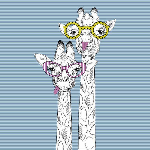 Eine Giraffe mit Brille Eine Giraffe mit Brille