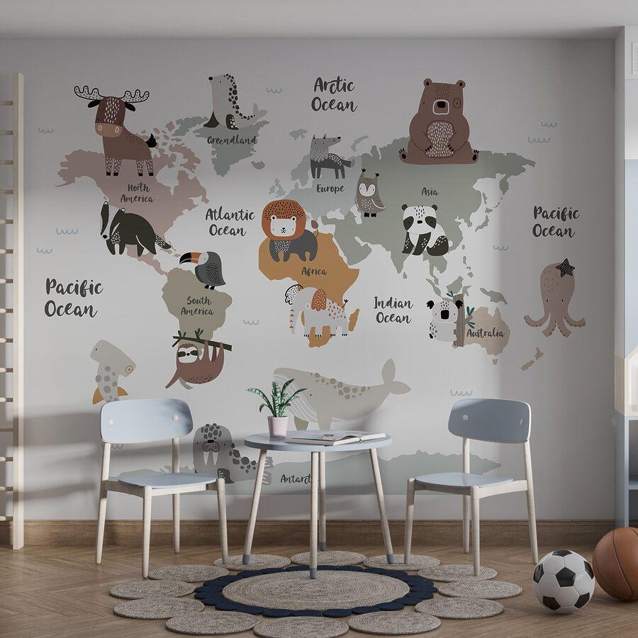 Eine Karte der Tiere mit Text